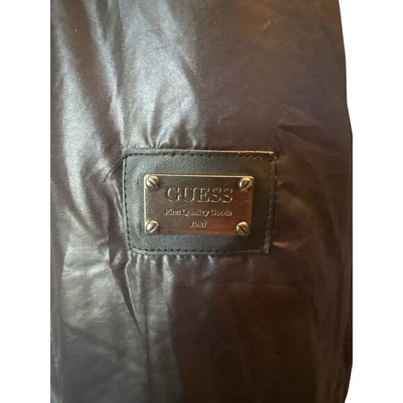 Guess Puffer Bomber Jacket | Black Quilted | Warm Casual Outerwear | Size XL - Picture 8 of 10